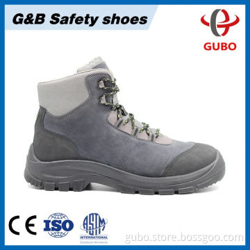 Cheap CE Certificated Black Split Leather Acid Resistant Breathable Caw Leather Safety Shoes